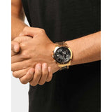 Guess Atlas Chronograph Black Dial Gold Steel Strap Watch for Men - W0668G8 Authentic Buy Shop Now