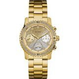 Guess Confetti Diamonds Silver Dial Gold Steel Strap Watch for Women - W0774L5 Authentic Buy Shop Now