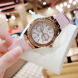 Guess Limelight Quartz Analog White Dial Pink Leather Strap Watch For Women - W0775l3 Authentic Buy Shop Now