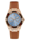 Guess Limelight Quartz White Dial Brown Leather Strap Watch For Women - W0775L7 Authentic Buy Shop Now