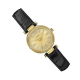 Guess Park Avenue Quartz Gold Dial Black Leather Strap Watch For Women - W0838L1 Authentic Buy Shop Now
