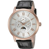 Guess Delancy Quartz Silver Dial Black Leather Strap Watch For Men - W0870G2 Authentic Buy Shop Now