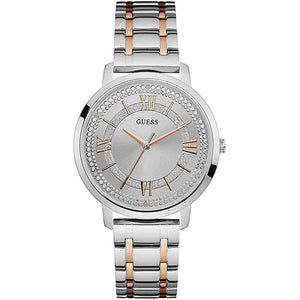 Guess Montauk Silver Dial Two Tone Steel Strap Watch For Women - W0933L6 Authentic Buy Shop Now