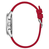 Guess Marina Chronograph Quartz White Dial Red Rubber Strap Watch for Women - W1025L2 Authentic Buy Shop Now