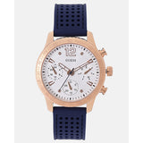 Guess Marina Multifunction White Dial Blue Rubber Strap Watch for Women - W1025L4 Authentic Buy Shop Now