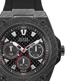 Guess Legacy Black Dial Black Rubber Strap Watch For Men - W1048G2 Authentic Buy Shop Now