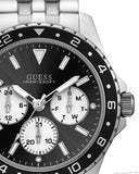 Guess Odyssey Black Dial Silver Steel Strap Watch For Men - W1107G1 Authentic Buy Shop Now