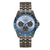 Guess Odyssey Quartz Blue Dial Gunmetal Steel Strap Watch For Men - W1107G5 Authentic Buy Shop Now
