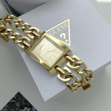 Guess Mod Heavy Metal Gold Dial Gold Steel Strap Watch For Women - W1117L2 Authentic Buy Shop Now