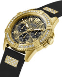 Guess Frontier Crystals Black Dial Black Silicone Strap Watch For Men - W1132G1 Authentic Buy Shop Now