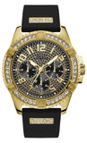 Guess Frontier Crystals Black Dial Black Silicone Strap Watch For Men - W1132G1 Authentic Buy Shop Now