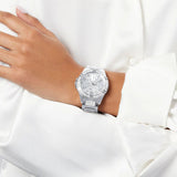 Guess Frontier Diamonds Silver Dial Silver Steel Strap Watch For Women - W1156L1 Authentic Buy Shop Now