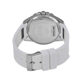 Guess Frontier Diamonds Silver Dial White Rubber Strap Watch For Women - W1160L4 Authentic Buy Shop Now
