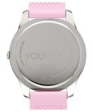 Guess Crush Crystals Silver Dial Pink Rubber Strap Watch for Women - W1223L1 Authentic Buy Shop Now