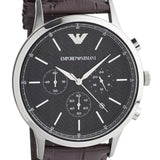 Emporio Armani Renato Chronograph Black Dial Brown Leather Strap Watch For Men - AR2482 Authentic Buy Shop Now
