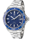 Tag Heuer Aquaracer Calibre 5 Automatic Blue Dial Silver Steel Strap Watch for Men - WAK2111.BA0830 Authentic Buy Shop Now