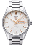 Tag Heuer Carrera Calibre 5 White Dial Silver Steel Strap Watch for Men - WAR201D.BA0723 Authentic Buy Shop Now