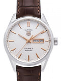 Tag Heuer Carrera Calibre 5 Automatic White Dial Brown Leather Strap Watch for Men - WAR201D.FC6291 Authentic Buy Shop Now