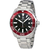 Tag Heuer Aquaracer Black Dial Silver Steel Strap Watch for Men - WAY101B.BA0746 Authentic Buy Shop Now