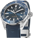 Tag Heuer Aquaracer Quartz Blue Dial Blue Rubber Strap Watch for Men - WAY101C.FT6153 Authentic Buy Shop Now