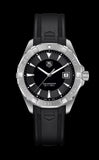 Tag Heuer Aquaracer Quartz Black Dial Black Rubber Strap Watch for Men - WAY1110.FT8021 Authentic Buy Shop Now