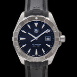 Tag Heuer Aquaracer Quartz Black Dial Black Rubber Strap Watch for Men - WAY1110.FT8021 Authentic Buy Shop Now