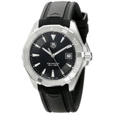 Tag Heuer Aquaracer Quartz Black Dial Black Rubber Strap Watch for Men - WAY1110.FT8021 Authentic Buy Shop Now