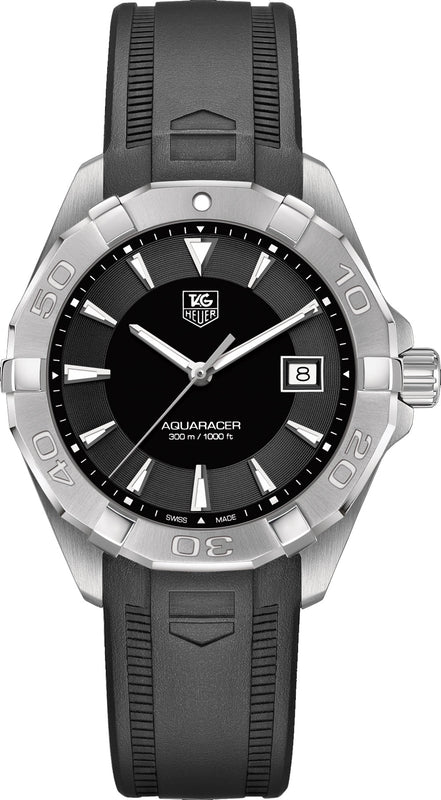 Tag Heuer Aquaracer Caliber 5 Automatic Black Dial Black Rubber Strap Watch for Men - WAY2113.FT8021 Authentic Buy Shop Now
