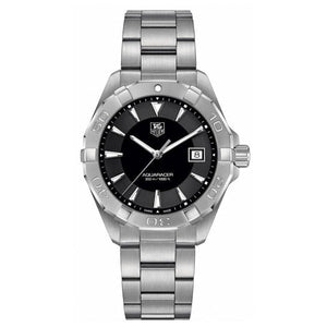Tag Heuer Aquaracer Quartz Black Dial Silver Steel Strap Watch for Men - WAY1110.BA0928 Authentic Buy Shop Now
