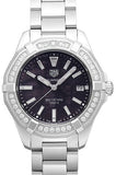 Tag Heuer Aquaracer Quartz Diamonds Black Dial Silver Steel Strap Watch for Women - WAY131P.BA0748 Authentic Buy Shop Now