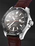 Tag Heuer Aquaracer Caliber 5 Black Dial Brown Leather Strap Watch for Men - WAY201M.FC6474 Authentic Buy Shop Now