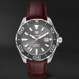 Tag Heuer Aquaracer Caliber 5 Black Dial Brown Leather Strap Watch for Men - WAY201M.FC6474 Authentic Buy Shop Now