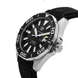 Tag Heuer Aquaracer Calibre 5 Automatic Black Dial Black Rubber Strap Watch for Men - WAY211A.FT6151 Authentic Buy Shop Now