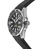 Tag Heuer Aquaracer Calibre 5 Automatic Black Dial Black Rubber Strap Watch for Men - WAY211A.FT6151 Authentic Buy Shop Now