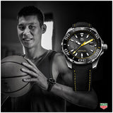 Tag Heuer Aquaracer Jeremy Lin Special Edition Grey Dial Black Nylon Strap Watch for Men - WAY211F.FC6362 Authentic Buy Shop Now