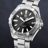 Tag Heuer Aquaracer Black Dial Silver Steel Strap Watch for Men - WBD1110.BA0928 Authentic Buy Shop Now