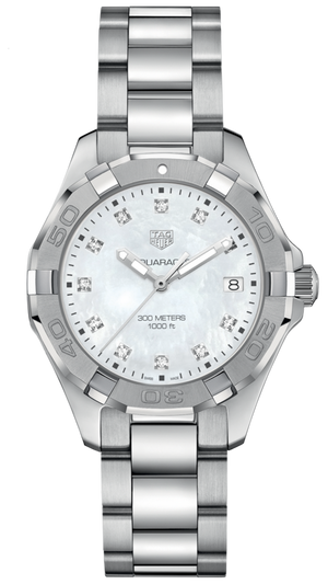 Tag Heuer Aquaracer Diamonds Mother of Pearl Dial Silver Steel Strap Watch for Women - WBD131B.BA0748 Authentic Buy Shop Now