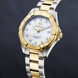 Tag Heuer Aquaracer White Mother of Pearl Dial Two Tone Steel Strap Watch for Women - WBD1322.BB0320 Authentic Buy Shop Now