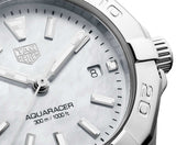 Tag Heuer Aquaracer Quartz Mother of Pearl White Dial Silver Steel Strap Watch for Women - WBD1411.BA0741 Authentic Buy Shop Now