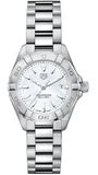 Tag Heuer Aquaracer Quartz Mother of Pearl White Dial Silver Steel Strap Watch for Women - WBD1411.BA0741 Authentic Buy Shop Now