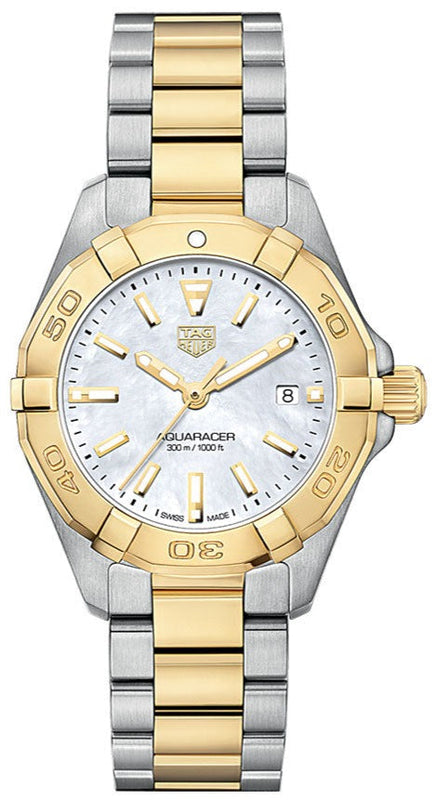 Tag Heuer Aquaracer Mother of Pearl Dial Two Tone Steel Strap Watch for Men - WBD1420.BB0321 Authentic Buy Shop Now