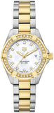Tag Heuer Aquaracer Quartz Diamonds Mother of Pearl Dial Two Tone Steel Strap Watch for Women - WBD1423.BB0321 Authentic Buy Shop Now