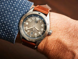 Tag Heuer Autavia Isograph Grey Dial Calfskin Brown Leather Strap Watch for Men - WBE5111.FC8267 Authentic Buy Shop Now