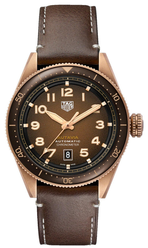 Tag Heuer Autavia Brown Dial Brown Leather Strap Watch for Men - WBE5191.FC8276 Authentic Buy Shop Now