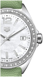 Tag Heuer Formula 1 Quartz Diamonds Mother of Pearl Dial Green Leather Strap Watch for Women - WBJ131A.FC8249 Authentic Buy Shop Now