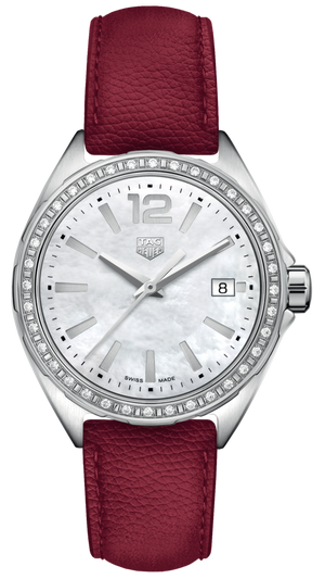 Tag Heuer Formula 1 Quartz Mother of Pearl Dial Red Leather Strap Watch for Women - WBJ131A.FC8253 Authentic Buy Shop Now