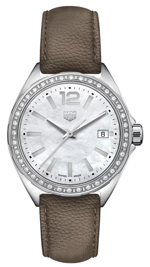 Tag Heuer Formula 1 Quartz Mother of Pearl Dial Brown Leather Strap Watch for Women - WBJ131A.FC8255 Authentic Buy Shop Now