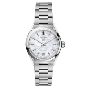 Tag Heuer Carrera Mother of Pearl Dial Silver Steel Strap Watch for Women - WBN2410.BA0621 Authentic Buy Shop Now