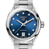 Tag Heuer Carrera Diamonds Blue Dial Silver Steel Strap Watch for Women - WBN2413.BA0621 Authentic Buy Shop Now