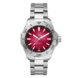 Tag Heuer Aquaracer Professional 200 Automatic Red Dial Silver Steel Strap Watch for Men - WBP2114.BA0627 Authentic Buy Shop Now